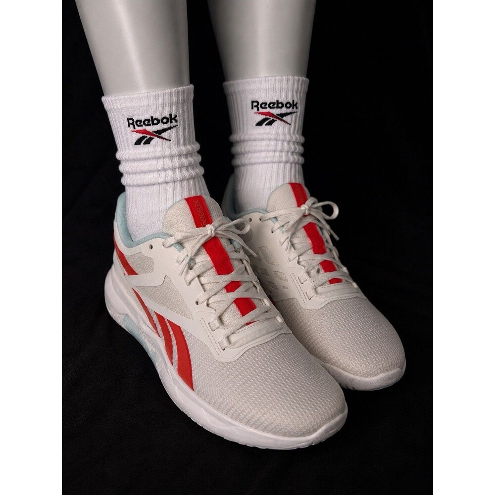 Reebok Nanoflex TR Low Top Athletic Sneakers White/Twisted Coral - SZ 10